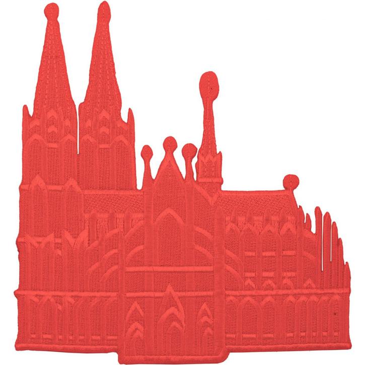 Bügelbild Kölner Dom rot mittel